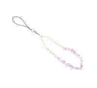 Angoily Cadena De Teléfono Con Cuentas Móvil Para Teléfonos Rosario Cadena De Teléfono Anti-perdida Correa De Muñeca Del Teléfono Retráctil Soportes Encanto Piedra De Cristal Púrpura
