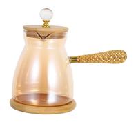 Angoily Cafetera Turca de Vidrio con Mango Aislante Tetera para Estufa para Café Manual Caliente Derretir Mantequilla y Hervir Agua