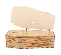 Angoily Caja de Ataúd de Madera Beige para Halloween Diseño Único, Almacenamiento Versátil para Regalos en Ambientación de Fiesta