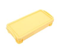 Angoily Caja de Lápices Dura Amarilla de Plástico, Grande y Apilable