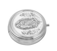 Angoily Caja de Metal Blanca para Rosario Católico Estampado de Rosas Joyero Religioso Compacto para Almacenamiento de Baratijas y Accesorios Recuerdo Devocional para Comunión y Oración