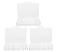 Angoily Caja Organizadora de Plástico Pp Transparente 3 Piezas 5 Divisores Ajustables para Almacenamiento de Herramientas, Cuentas y Aparejos de Pesca, Organizador Compacto