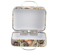 Angoily Caja Pequeña Maleta De Viaje Portador Pequeño Casos Pestañas Postizas Favor Tubos De Brillo De Labios Vacíos Plegable Máscara De Tubo Mini Maleta Retro Polaco Gel Baratijas Metal