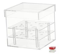 Angoily Caja Transparente para Flores Preservadas de Acrílico 9 Agujeros Estuche para Arreglos Eternos Jarrón Organizador para Rosas y Decoración de Mesa en Eventos