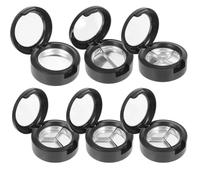 Angoily Caja Vacía para Sombra de Ojos Redonda de Plástico, 6 Piezas Recargables y Fáciles de Llevar para Concierto y Navidad Varios estilos