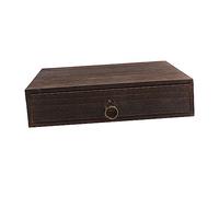 Angoily Cajón de Madera para Escritorio Estilo Retro, Organizador de Mesa 1 Capa y Pequeño Cajón Anilla para Decorar y Ordenar Objetos