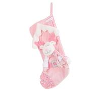 Angoily Calcetín Navideño Rosa Purpurina Diseño Infantil de Reno Decorativo Colgante para Árbol Adecuado para Fiestas y Ambiente Festivo Hogar