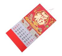 Angoily Calendario de Pared Año del Caballo con Diseño de Horóscopo Lunar y Acabado Calendario Chino Tradicional para Decoración de Hogar y Oficina Año Lunar