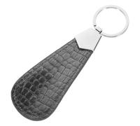 Angoily Calzador de Zapatos Negro con Llavero de Cuero, Portátil y Resistente, Adecuado para Uso Interior y Exterior, Facilita Calzar sin Agacharse para Personas Mayores