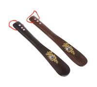 Angoily Calzador Práctico de Sándalo 2 Piezas, Elevador de Zapatos Pequeño y Ligero, Herramienta Conveniente para Poner y Quitar Zapatos, Adecuado para Tacones y Cuero, Estilo Aleatorio