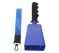 Angoily Cencerro de Fútbol Azul con Mango Ergonómico para Vítores | Metal y Tejido, Diseño Manos Libres, Forma Inspirada en Balón, Uso Exterior y Escolar