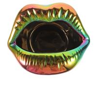 Angoily Cenicero de Cerámica Forma de Labios Brillante, Cenicero Creativo para Cigarrillos, Decoración Antideslizante para Hogar, Bar y Oficina, Adorno Funcional y Elegante