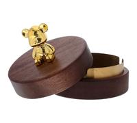 Angoily Cenicero de Nogal Redondo Tapa Cenicero de Madera para Oficina Prueba de Viento Hogar para Uso Diario