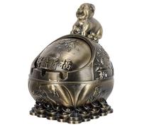 Angoily Cenicero Vintage de Aleación de Zinc con Tapa Diseño Esférico Anti-Viento Tamaño Pequeño para Cigarrillos Adecuado para Uso Doméstico Oficina Jardín y Obsequio para