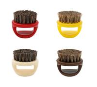 Angoily Cepillo para Peinar Barba Cerdas de Cerda de Cerdo, Mango de Plástico, Set de 4 Piezas, Incluye Cepillo de Anillo Abs, para Limpieza de Cabello Roto y Cuidado del Color Aleatorio