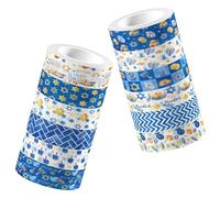 Angoily Cinta Washi Decorativa Vintage de Hanukkah 12 Rollos para Scrapbooking y Manualidades Cinta Adhesiva para Diario y Planificador Diseño Festivo Fácil de Quitar y Reutilizable