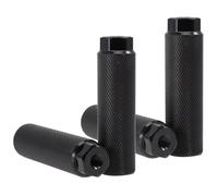 Angoily Clavijas de Bicicleta BMX Desmontables de Aleación de Aluminio, Reposapiés Traseros Antideslizantes Grandes Negros, 4 Unidades para Ciclismo y Accesorios Deportivos