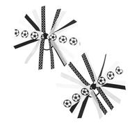 Angoily Coleteros Deportivos Cabello de Fútbol, Elásticos Duraderos Diseño Patchwork, 1 Par para Mujeres y Adolescentes, Accesorios Cómodos para Hacer Ejercicio y Eventos Deportivos