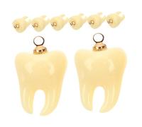 Angoily Colgantes de Dientes Realistas 8 Piezas Resina Ligera para Hacer Joyas Dijes para Collares Accesorios Artesanales para Manualidades y Pulseras Temática Dental