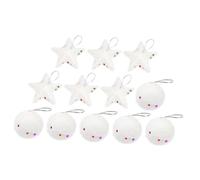 Angoily Colgantes de Navidad de Espuma Diseño de Estrella y Bola 24 Piezas 12 Estrellas 12 Bolas Decoraciones Colgantes para Árbol Fiestas y Ambiente Navideño