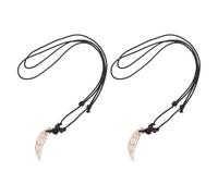 Angoily Collar Colgante Unisex de 2 Piezas Diente Falso Acrílico Color Concha, Collares de Hombre Modernos para Uso Diario, Fiesta y Estilo Casual