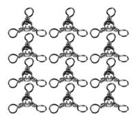 Angoily Conector Giratorio de Pesca de Acero Inoxidable Triple Vía, 50 Piezas para Aparejos de Pesca en Agua Dulce y Salada, Eslabones Giratorios Resistentes para Sedal y Curricán