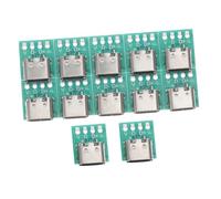 Angoily Conectores USB 3.1 Tipo C Macho y Hembra 12 Piezas para Placa Base DIY, Diseño Electrónico, Transmisión de Datos Rápida y Estable, Compatibles Cables USB Tipo C, Color Estándar