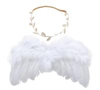 Angoily Conjunto de Alas de Ángel Diadema para Recién Nacidos Accesorios de Fotos Sesión de Fotos