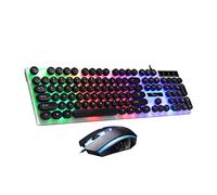 Angoily Conjunto De Teclado y Ratón Cable Teclado USB Retroiluminado para Ordenador Cómodo y Práctico para Trabajo Casa