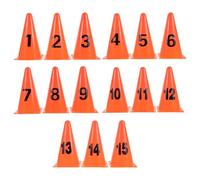 Angoily Conos de Entrenamiento de Fútbol y Baloncesto Numerados 1-15, 23 Cm de Altura, Material Suave y Resistente, Juego Portátil de Conos Deportivos para Agilidad y Ejercicios