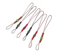 Angoily Cordón de Retención para Tapa de Tetera 6 Piezas Cuerda Trenzada para Tapa de Té Cuentas de Jade en Colores Café, Rojo y Marrón Accesorio Anticaída para Teteras de Hierro