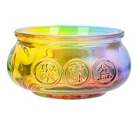 Angoily Cornucopia Decorativa de Cristal Amarillo de 10 Cm, Adorno Chino para Centro de Mesa y Escritorio, Cuenco de Riqueza para Decoración del Hogar y Ambiente Festivo