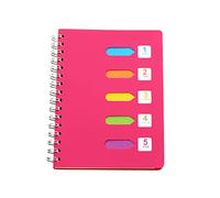 Angoily Cuaderno Lateral Grueso Grande Color Rosa para Estudiantes Diario Notas Organización con Separadores para Viaje y Escuela