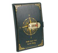 Angoily Cuaderno Vintage de Piel con Cerradura de Código de Notas Oficina y Viaje Diario Seguro con Páginas Gruesas y Diseño Práctico para Estudiantes y Profesionales