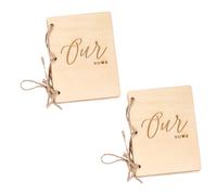 Angoily Cuadernos de Votos Matrimoniales de Madera Rústica 1 Par Manuales para Boda Regalos para Novios Accesorios para Ceremonia y Fiesta de Aniversario Libros de Votos
