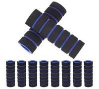 Angoily Cubiertas de Esponja para Máquina de Entrenamiento Abdominal, 10 Piezas, Interior 20mm X 105mm, Color Negro y Azul, Accesorios para Repuestos de Gimnasio y Rodillos de Esponja