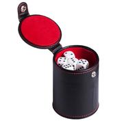 Angoily Cubilete de Dados de Doble Capa de PU Cuero para Juego | Vaso Portátil para Agitar Dados, Tacto Suave y Cómodo, Ligero, Fácil de Guardar y Transportar