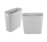 Angoily Cubo de Basura Estrecho de Plástico 8 Litros Gris, Set 2 Piezas para Baño, Cocina y Dormitorio, Bote de Basura Delgado Reutilizable y Ahorro de Espacio, Papelera para Hogar