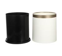 Angoily Cubo de Basura Pequeño Blanco de Plástico Doble Capa Gran Capacidad para Cocina Baño y Oficina Papelera Redonda Estable para Hogar y Sala de Estar