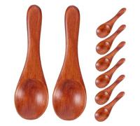 Angoily Cucharas de Madera Pequeñas 8 Piezas Cucharas de Degustación Mini de Madera Maciza 95X33 CM para Especias Postres y Condimentos Utensilios Compactos para Cocina y Hogar