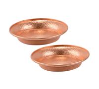 Angoily Cuenco de Cobre Tibetano para Ofrendas y Agua Ritual, Pequeño, 2 Piezas, Plato Mandala Esotérico para Meditación y Decoración Budista en Hogar, Oficina y Templo