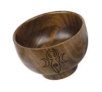 Angoily Cuenco de Madera Decorativo Pequeño Pentagrama, Bowl Liso para Ofrendas y Ceremonias Religiosas, Tazón Artesanal para Meditar y Decoración del Hogar, Color Natural, Adecuado
