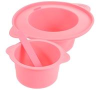 Angoily Cuenco de Silicona para Mascarillas Faciales 400 Ml Grande Resistente al Calor Rosa con Barra Mezcladora para Spa y Depilación en Salones y Uso Doméstico