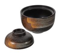 Angoily Cuenco de Sopa de Cerámica Japonesa con Tapa, Mini Olla Segura Apta para Horno, Cuenco Pequeño para Ramen y Udon, Tazón Versátil para Vapor y Postres, Adecuado para Cocina