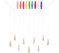 Angoily Cuerda para Colgar Fotos con Clips de Madera Natural Exhibidor de Fotos Colgante con Pinzas de Algodón Decoración para Pared en Hogar Exposición Práctica y Decorativa