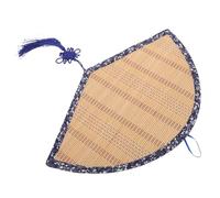 Angoily Decoración Colgante de Cortina de bambú Azul Moderno rústico Favor Fiesta admiradores Abanico Redondo Estilo Chino abanicos Chinos Abanico Plegable decoración Occidental Boho Tela
