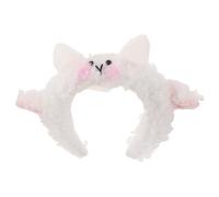 Angoily Diadema con orejas de oveja y cuerno de cordero, diadema de cabra, disfraz de cosplay, accesorios para animales de granja, color blanco