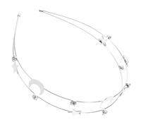 Angoily Diadema de Estrella y Luna Ajustable para Mujer Ligera y Portátil Aro Decorativo para Cabello en Bodas y Viajes Material Antideslizante Plata