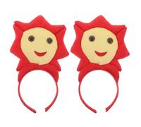 Angoily Diadema de Girasol 3D para Mujer Accesorios Cabello de Girasol Color Rojo Paquete de 2 Piezas Ligeras y Cómodas Adecuado para Fiestas Cosplay Festivales y Cuidado Piel
