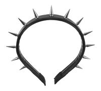 Angoily Diadema Gótica Pinchos Negros Aleación de Zinc y Cuero Diademas de Cosplay para Mujer Tocado Punk para Fiestas y Halloween Accesorio de Cabeza Decorativo para Eventos